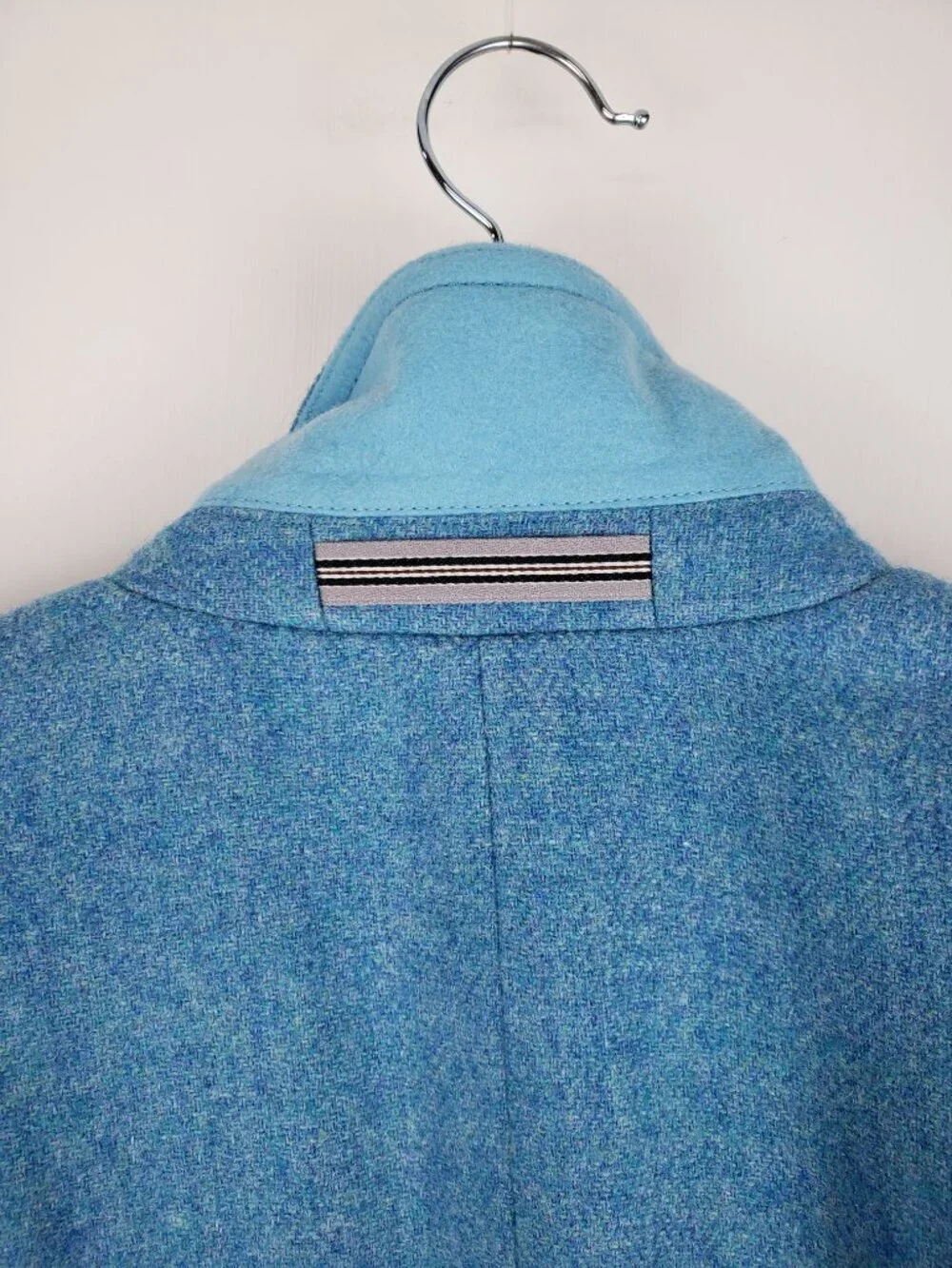 Talbots Wool Blend Blazer Aqua Herringbone Tweed Ivy Prep Womens 12P